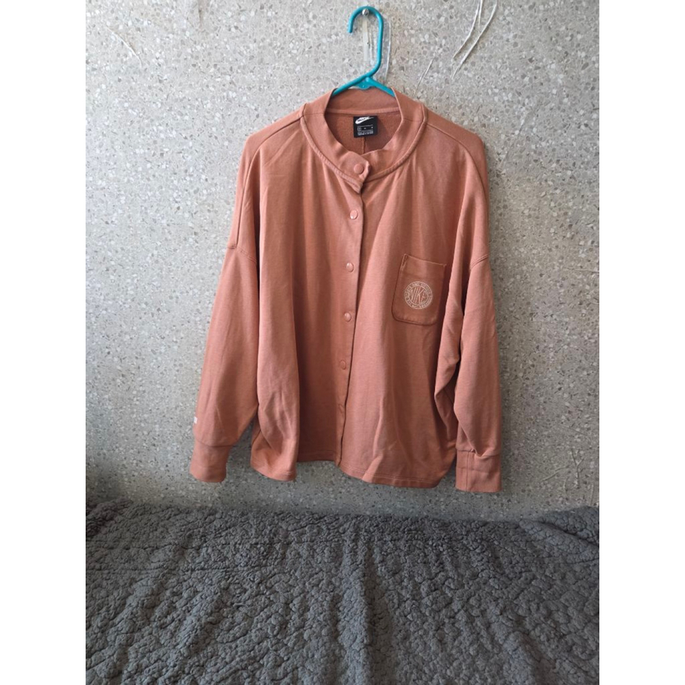Women's‎ Nike Orange Button-Front Sweatshirt M